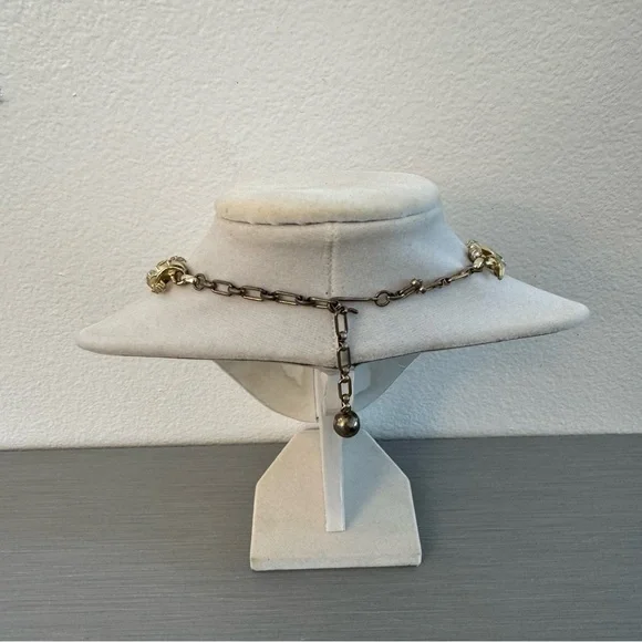 Vintage Aurora Borealis Crystal Choker Gold Tone 1950s Style - Picture 3 of 10